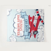 Red Airplane Baby shower Wandkleed (Voorkant (horizontaal))