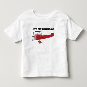 Red Airplane Het is mijn geboortedag persoonlijk Kinder Shirts