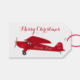  Red Airplane Merry kerstcadeautjes Labels Cadeaulabel