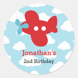 Red Airplane Stickers - Schattige Plane Boy Party 