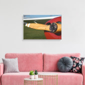 Red Airplane Wooden Propeller Canvas Afdruk (Insitu (Woonkamer))