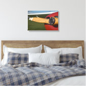 Red Airplane Wooden Propeller Canvas Afdruk (Insitu (Slaapkamer))