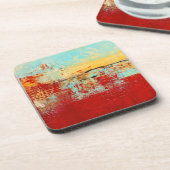 Red Alaskan Abstract Bier Onderzetter (Linkerzijde)