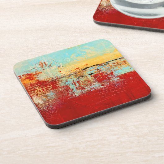 Red Alaskan Abstract Bier Onderzetter (Linkerzijde)