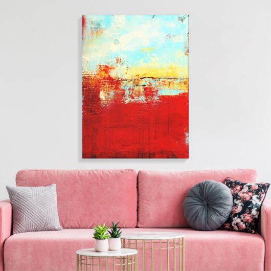 Red Alaskan Abstract Canvas Afdruk (Insitu (Woonkamer))