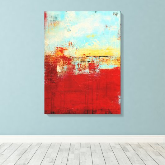 Red Alaskan Abstract Canvas Afdruk (Insitu (Houten vloer))