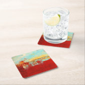 Red Alaskan Abstract Kartonnen Onderzetters (Insitu)