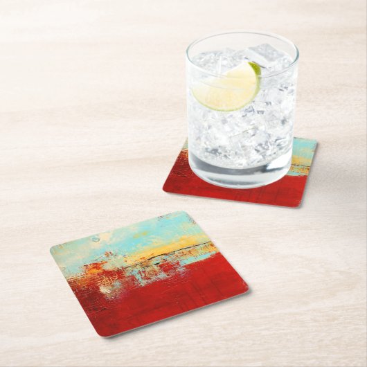 Red Alaskan Abstract Kartonnen Onderzetters (Insitu)