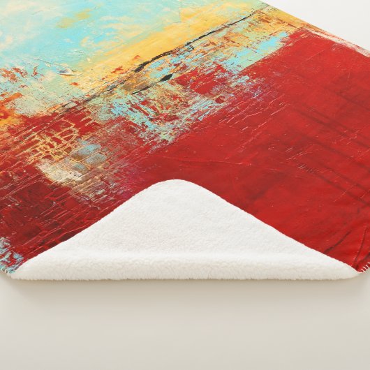 Red Alaskan Abstract Sherpa Deken (3/4)