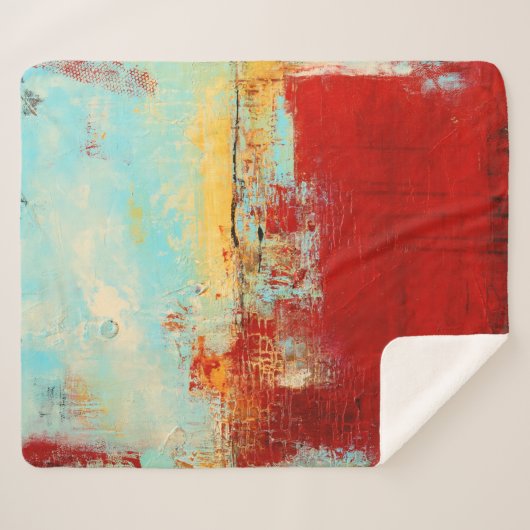 Red Alaskan Abstract Sherpa Deken (Voorkant (horizontaal))