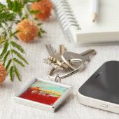 Red Alaskan Abstract Sleutelhanger (Zijkant)