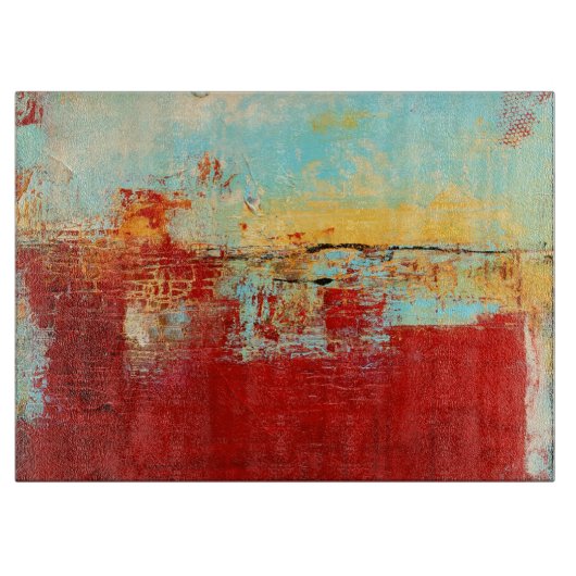 Red Alaskan Abstract Snijplank (Voorkant)