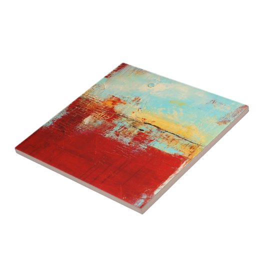 Red Alaskan Abstract Tegeltje (Zijkant)