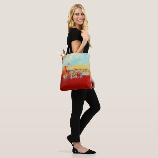 Red Alaskan Abstract Tote Bag (Op model)