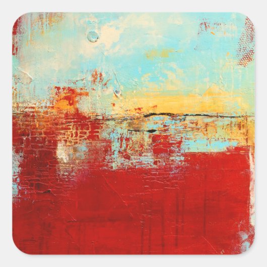 Red Alaskan Abstract Vierkante Sticker (Voorkant)