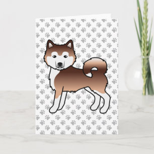 Red Alaskan Malamute Cute Dog Kaart