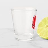 Red Albanian Eagle Shot Glass Glas (Links)