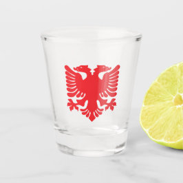 Red Albanian Eagle Shot Glass Shot Glas