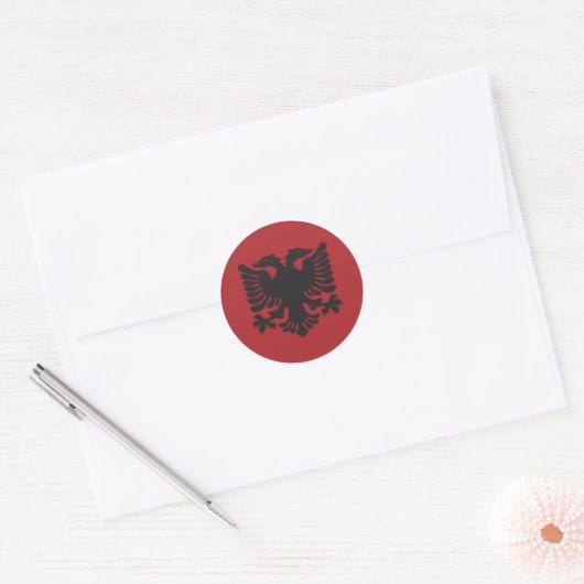 Red Albanian Eagle Sticker (Envelop)