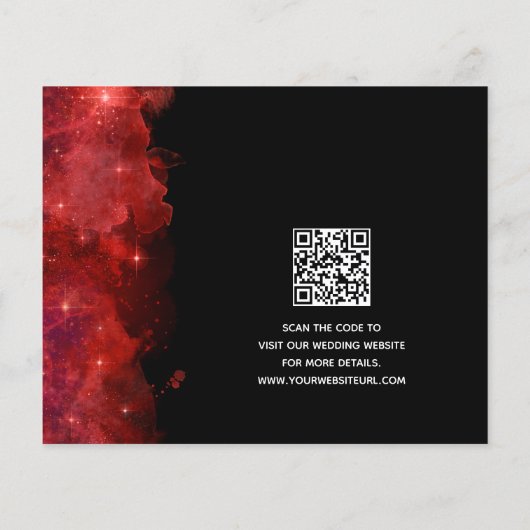 Red Alcohol Ink Save the Date Wedding (Achterkant)