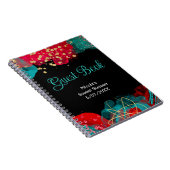 Red Alcohol Ink Sweet 16 Birthday Party Guest Book Notitieboek (Rechterzijde)