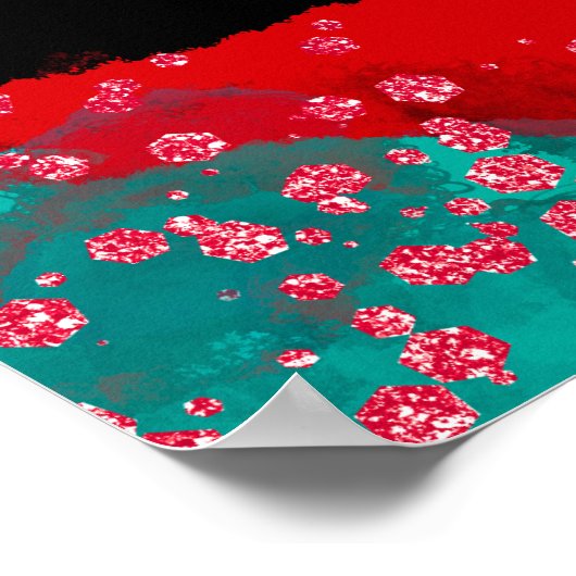 Red Alcohol Ink Sweet 16 Birthday Party Welcome Poster (Hoek)