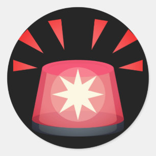 Red Alert Light Emoji Ronde Sticker