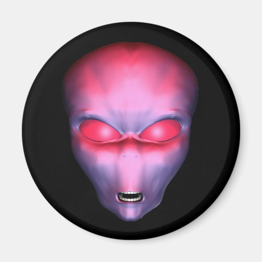 Red Alien Face Magneet (Voorkant)
