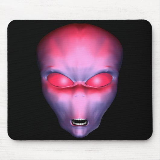 Red Alien Face Muismat (Voorkant)