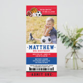 Red All Star Sport Ticket Birthday Kaart (Staand voorkant)