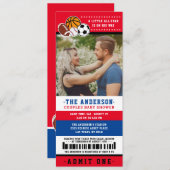 Red All Star Sport Ticket Couples Showfoto Kaart (Voorkant / Achterkant)