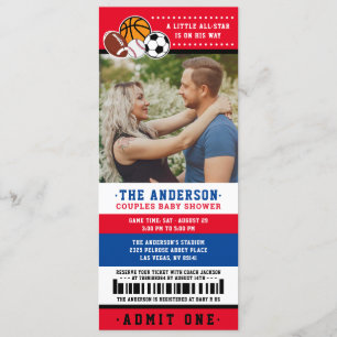 Red All Star Sport Ticket Couples Showfoto Kaart