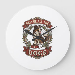 Red alle honden Honden Bloemenkrans Lint_1 Grote Klok