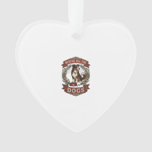 Red alle honden Honden Bloemenkroon Lint_1 Ornament