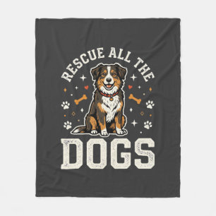 Red alle honden vintage hond fleece deken