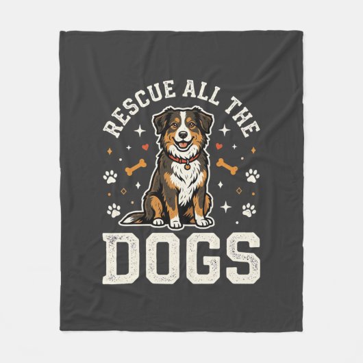 Red alle honden vintage hond fleece deken (Voorkant)
