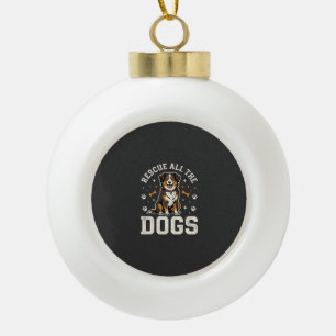 Red alle honden vintage hond keramische bal ornament