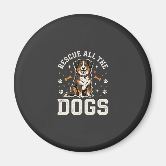 Red alle honden vintage hond magneet (Voorkant)