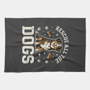 Red alle honden vintage hond theedoek
