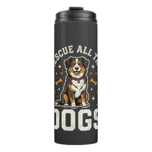Red alle honden vintage hond thermosbeker