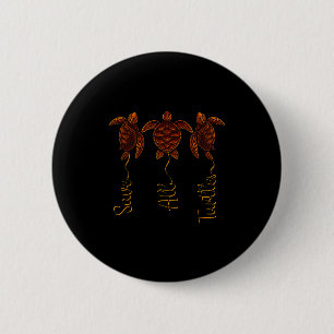 Red alle schildpadden Zeeschildpad Illustratie Ronde Button 5,7 Cm