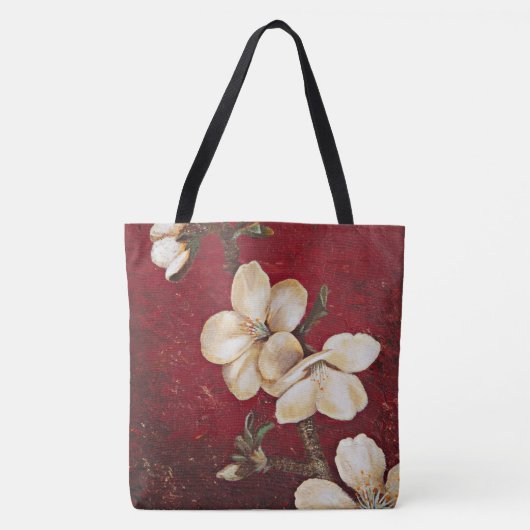 Red Almond Blossom Canvas tas (Voorkant)