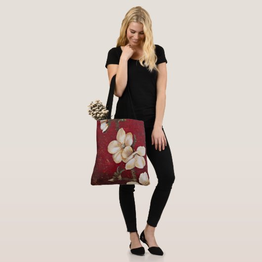 Red Almond Blossom Canvas tas (Op model)