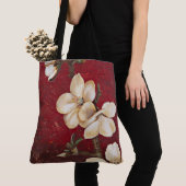 Red Almond Blossom Canvas tas (Dichtbij)