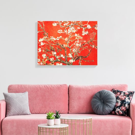Red Almond Blossom Vincent Van Gogh Canvas Afdruk (Insitu (Woonkamer))