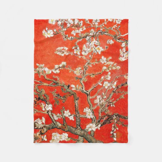 Red Almond Blossom Vincent Van Gogh Fleece Deken (Voorkant)