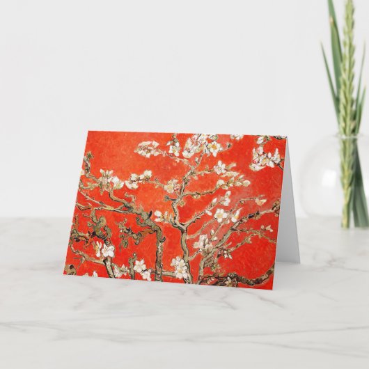 Red Almond Blossom Vincent Van Gogh Kaart (Voorkant)