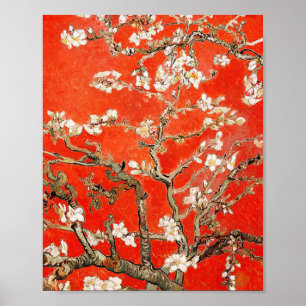 Red Almond Blossom Vincent Van Gogh Poster