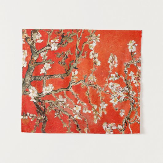 Red Almond Blossom Vincent Van Gogh Wandkleed (Voorkant (horizontaal))
