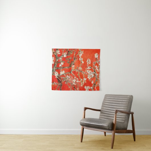 Red Almond Blossom Vincent Van Gogh Wandkleed (In Situ (horizontaal))